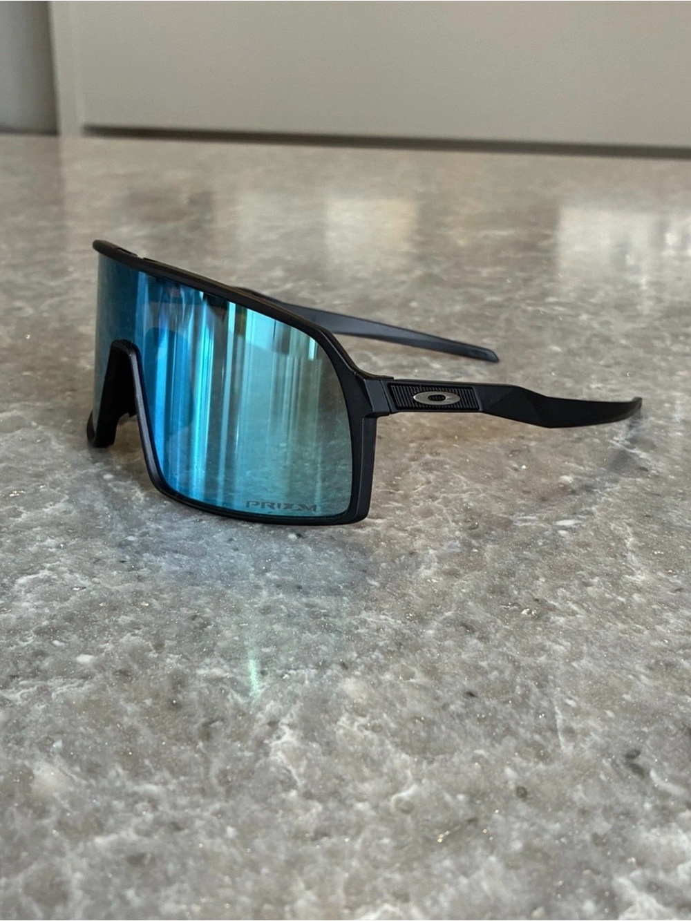 Oakley Shield Sunglasses with Blue Mirrored Lenses